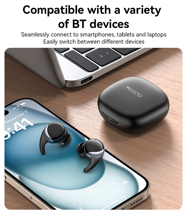 AIRPOD YESIDO TWS30 BLACK