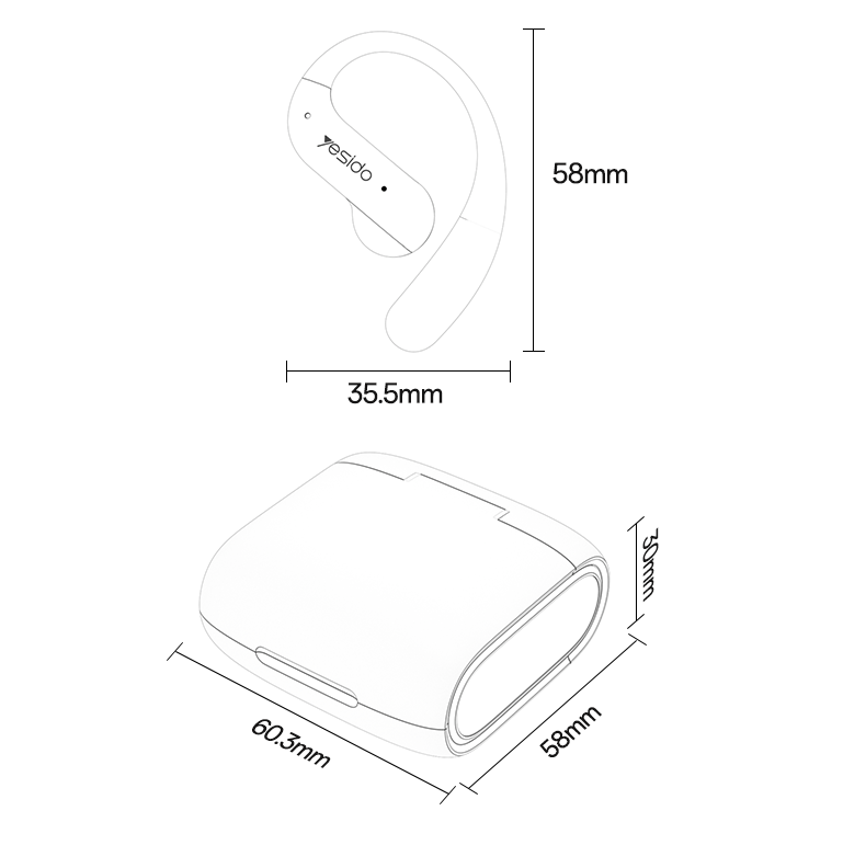 AIRPOD YESIDO YSP28 Black