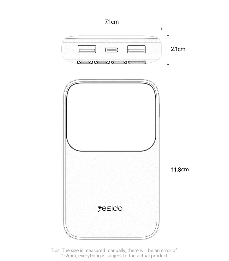 Power bank YESIDO YP71 BLACK