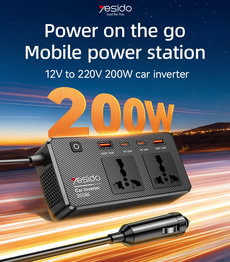 CAR CHARGER YESIDO VC07 BLACK
