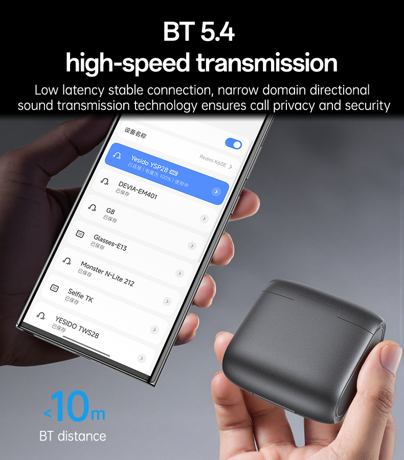 AIRPOD YESIDO YSP28 Black