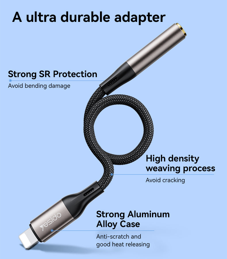 Aux cable YESIDO YAU45 BLACK