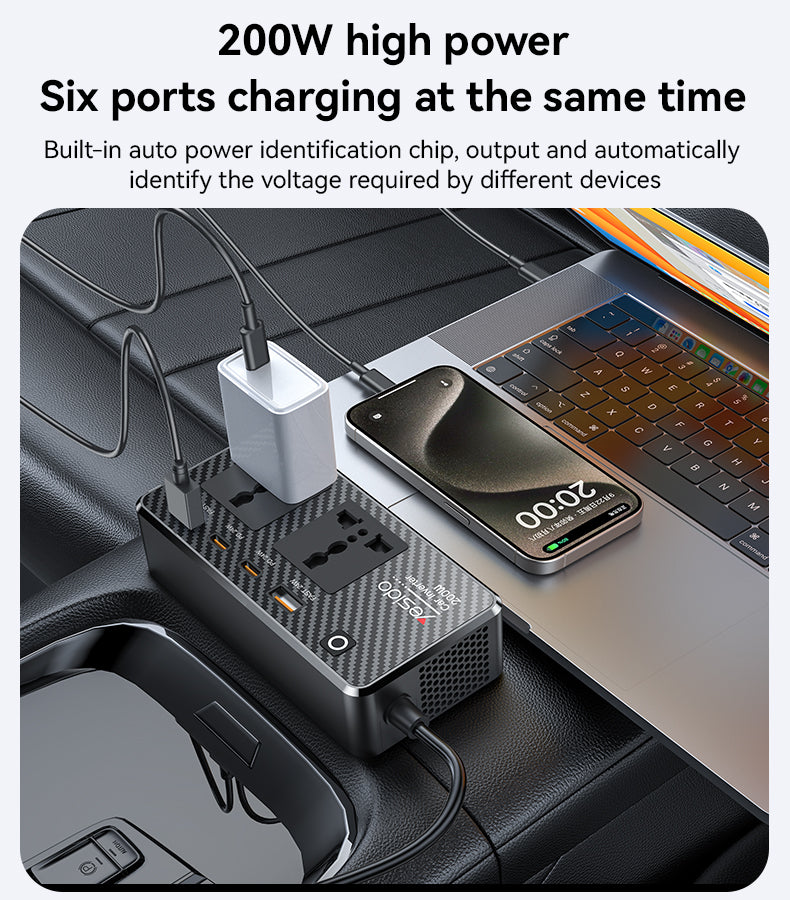 CAR CHARGER YESIDO VC07 BLACK
