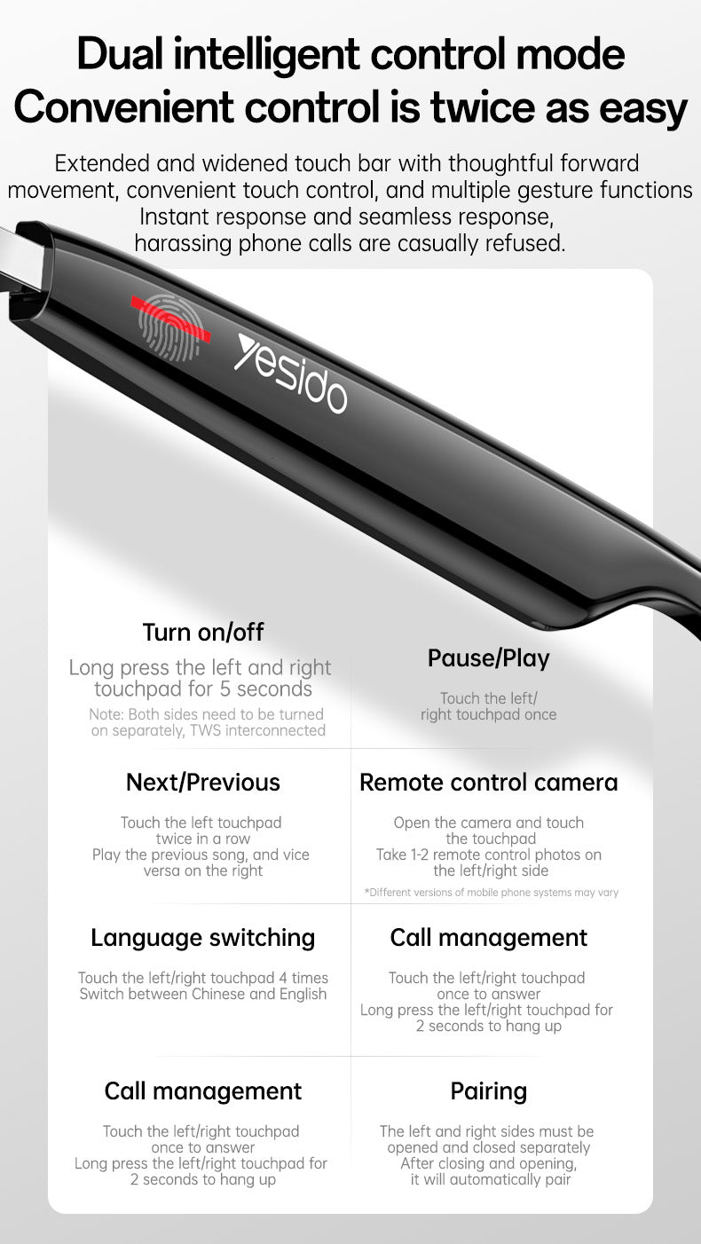 Smart Glasses YESIDO IO35 BLACK