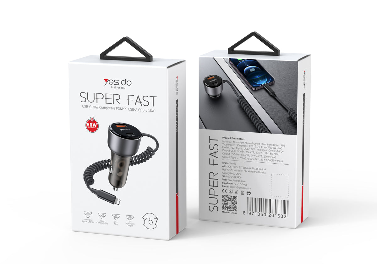 Car charger YESIDO Y57 BLACK