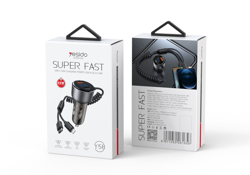 Car charger YESIDO Y58 BLACK
