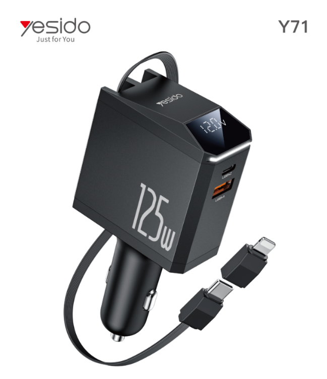 CAR CHARGER YESIDO Y71 Black