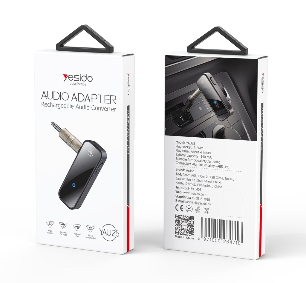 Aux cable YESIDO YAU25 BLACK
