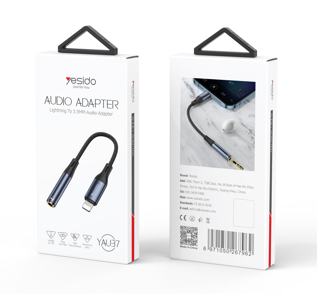 Aux cable YESIDO YAU37 BLACK