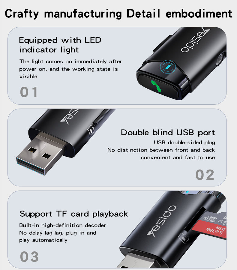 Aux cable YESIDO YAU40 BLACK