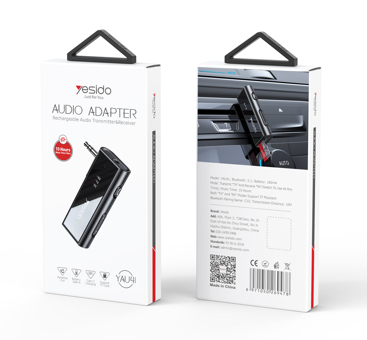 Aux cable YESIDO YAU41 BLACK