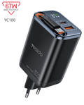67W Retractable Cable Digital Charger -EU YC100