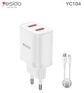 Dual USB-A 2.4A EU (with USB-A TO C cable) YC104