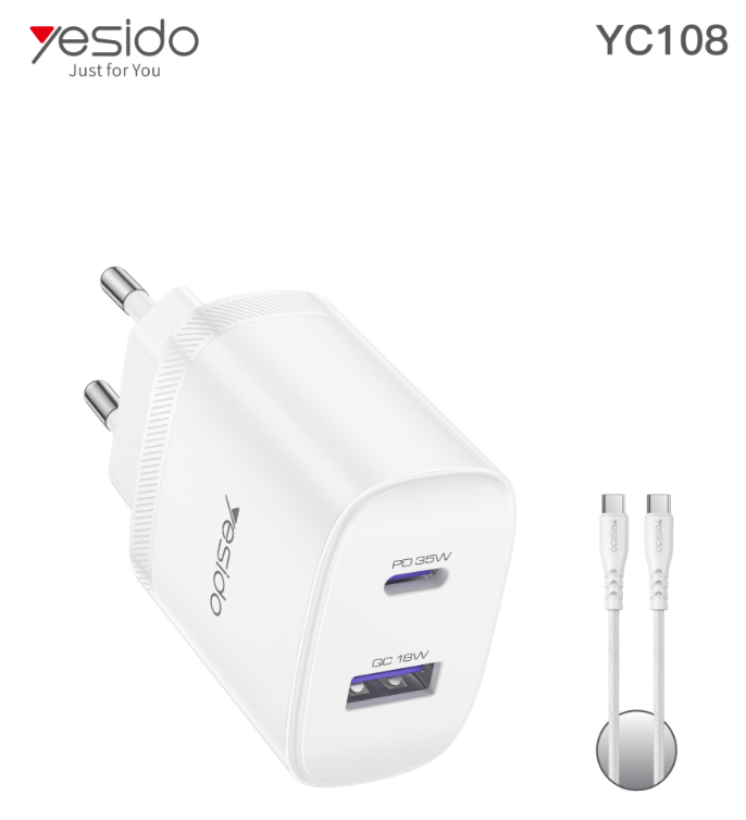 A+C 35W  Home charger EU (C TO C cable) YC108