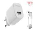 USB-A QC3.0 18W Home charger EU (A TO C cable) YC111