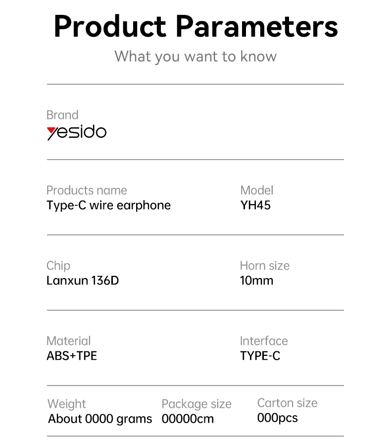 EARPHONE YESIDO YH45 White