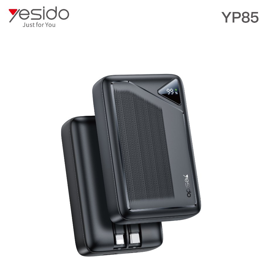 20000mAh  Digital Display 22.5W Fast Charging  Power bank with Cable YP85