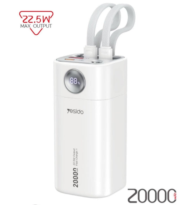 20000mAh  22.5W fast charging digital display power bank YP86