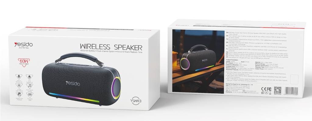 SPEAKER YESIDO YSW43 Black