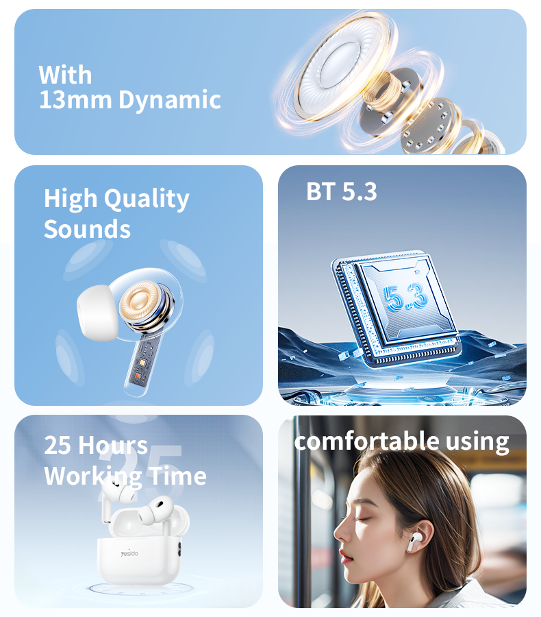 AIRPOD YESIDO TWS27 White