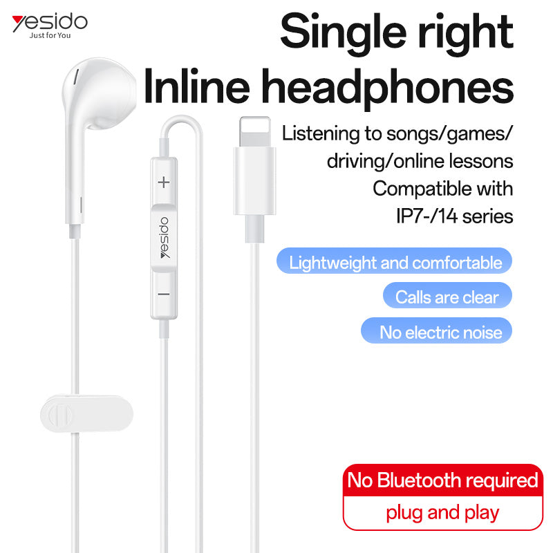 EARPHONE YESIDO YH54 WHITE