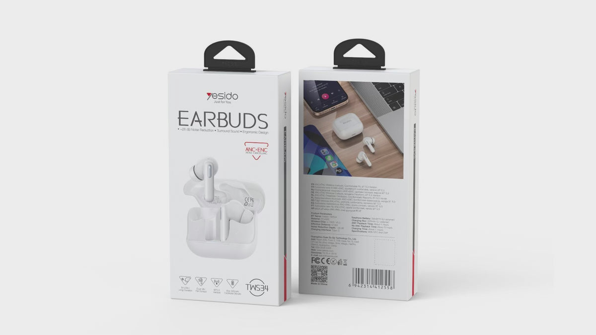 AIRPOD YESIDO TWS34 WHITE