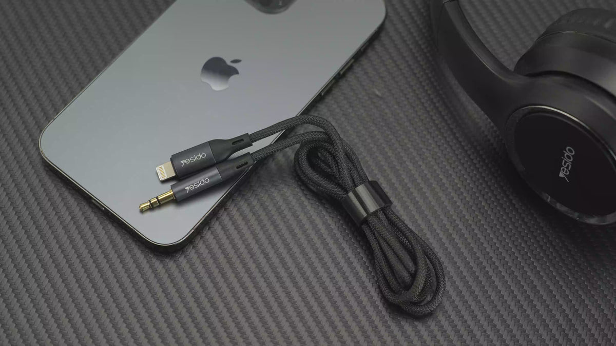 Aux cable YESIDO YAU35 BLACK