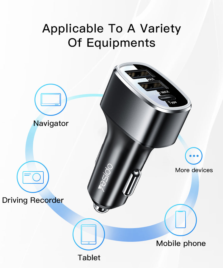Car charger YESIDO Y47 BLACK