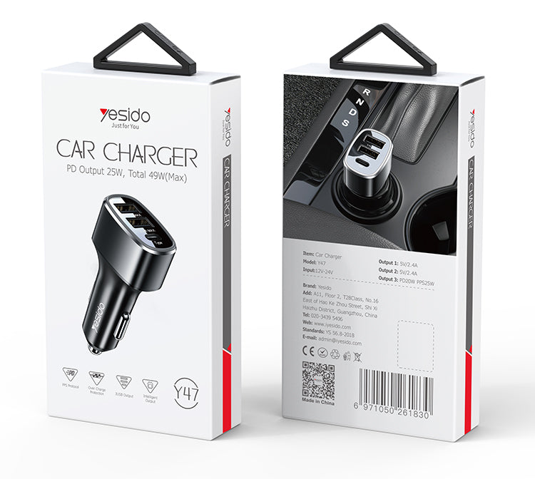 Car charger YESIDO Y47 BLACK